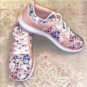 Floral Pink & Blue Tennis Shoes JustFab